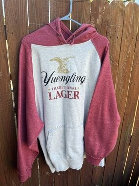 Men's Two-Tone Pullover Hoodie - Maroon and Gray